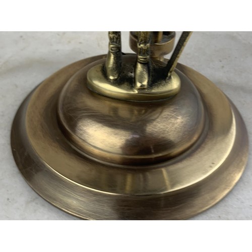 407 - A HEAVY BRASS GENT LAMP BASE 11