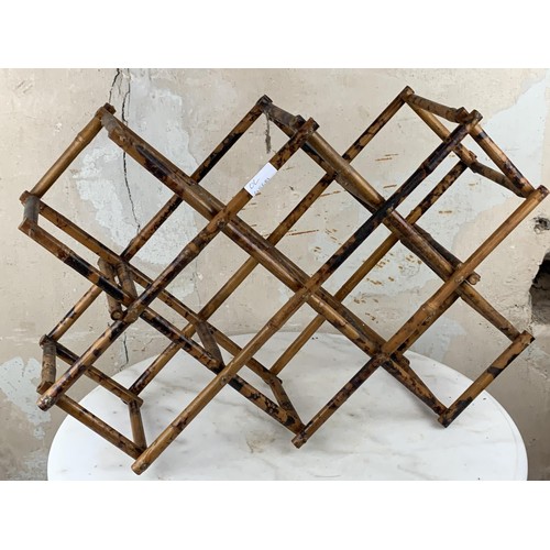 424 - A MID CENTURY BAMBOO WINE RACK