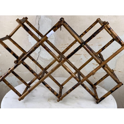 424 - A MID CENTURY BAMBOO WINE RACK