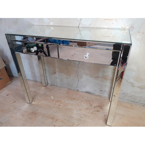 475 - A MIRRORED 2 DRAWER CONSOL TABLE 38 x 32 x16