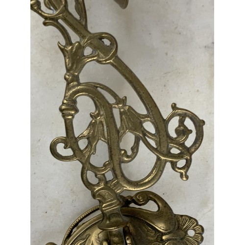 496 - PAIR OF BRASS WALL SCONCE