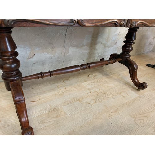 518 - A STUNNING VICTORIAN ROSEWOOD 2 DRAWER LIBRARY TABLE IT IS 54