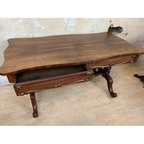 518 - A STUNNING VICTORIAN ROSEWOOD 2 DRAWER LIBRARY TABLE IT IS 54