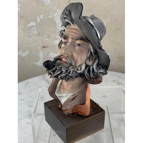 567 - CAPODIMONTE PIPE SMOKER BUST ON A PLINTH 7