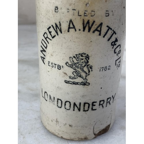 704 - ANDREW A.WATT AND CO LTD LONDONDERRY STONEWARE BOTTLE 8