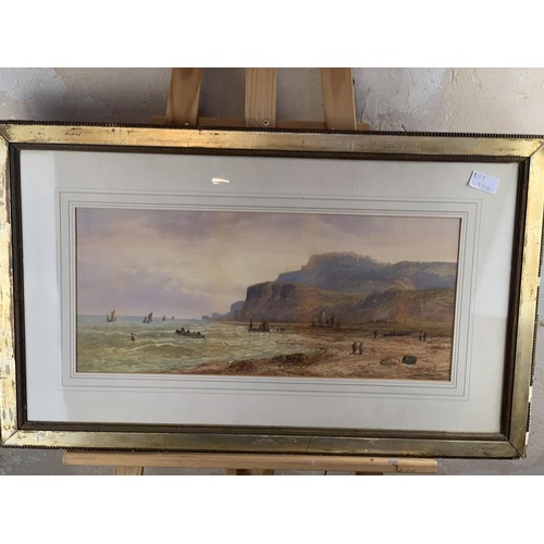 710 - A VICTORIAN WATERCOLOUR BY L LEWIS IN GILT FRAME 29 x 18