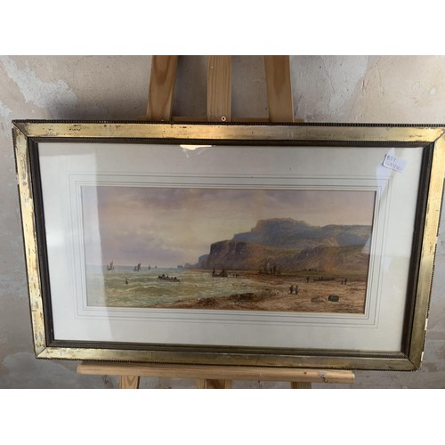 710 - A VICTORIAN WATERCOLOUR BY L LEWIS IN GILT FRAME 29 x 18