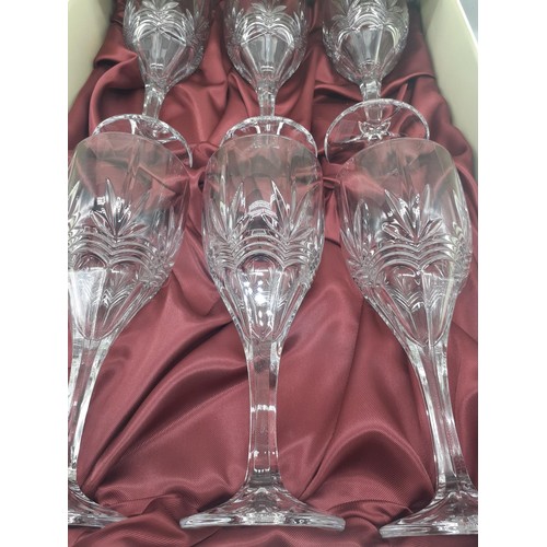 151A - A SET OF 6 NEW BOXED GALWAY CRYSTAL WINE GLASSES