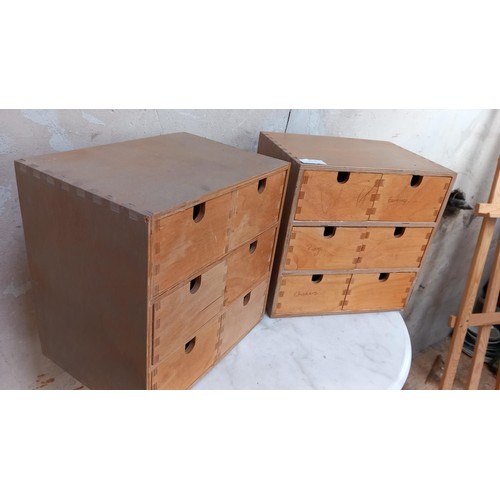 23 - 2x 6 DRAWER INDEX CHESTS