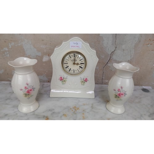 31 - 2 DONEGAL PARIAN VASE AND PARIAN CLOCK