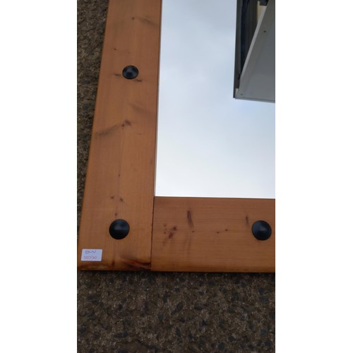 53 - MEXICAN PINE ARCHED MIRROR 46 X 28