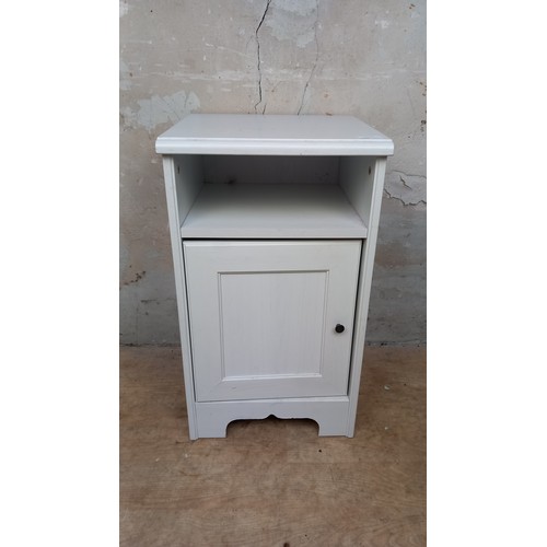 2 - WHITE BEDSIDE LOCKER