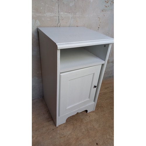 2 - WHITE BEDSIDE LOCKER