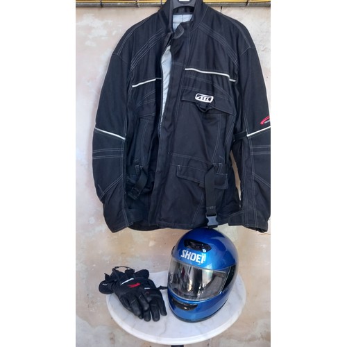 7 - MOTOR BIKE JACKET, HELMET AND GLOVES