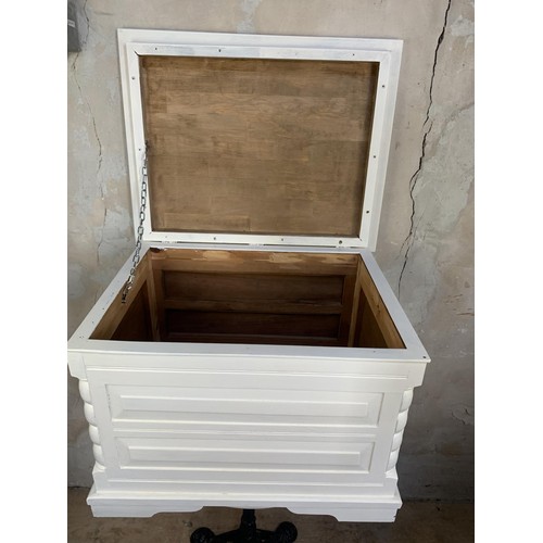 31 - PAINTED PINE BOX TOP IS 26X20.5