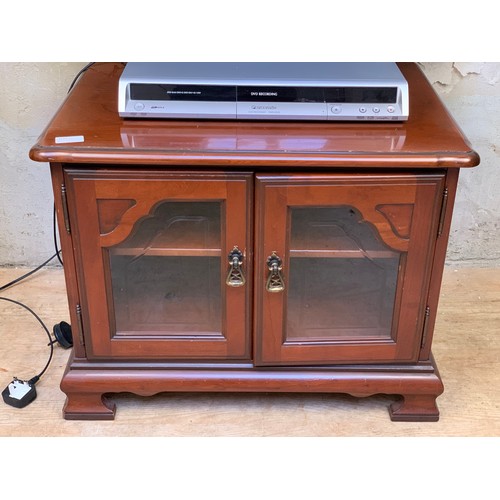 57 - A SONY BARVIA T.V, DVD PLAYER/RECORDER ON A YEWWOOD TV UNIT