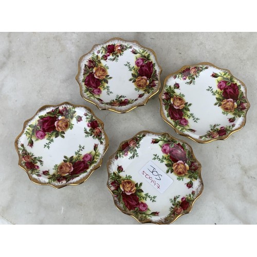 63 - ROYAL ALBERT OLD COUNTRY ROSE 4 SHAPED DISHES