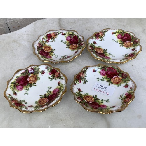 63 - ROYAL ALBERT OLD COUNTRY ROSE 4 SHAPED DISHES