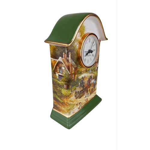 67 - BRADFORD EXCHANGE PORCELINE CARRAGE CLOCK 