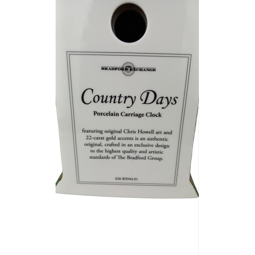 67 - BRADFORD EXCHANGE PORCELINE CARRAGE CLOCK 