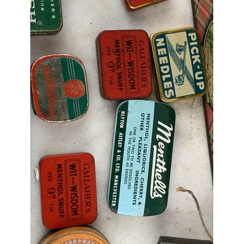 137 - A MIXED LOT OF OLD ADVERTISING TINS & CONTENTS