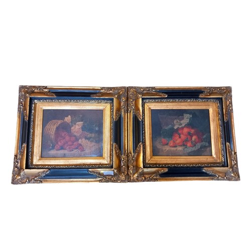 139 - A PAIR OF ORNATE GILT FRAMED STILL LIFE PICTURES