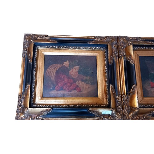 139 - A PAIR OF ORNATE GILT FRAMED STILL LIFE PICTURES