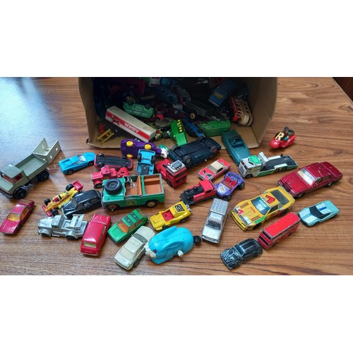 141 - BOX OF CORGI MATCHBOX AND OTHER DIE CAST TOYS