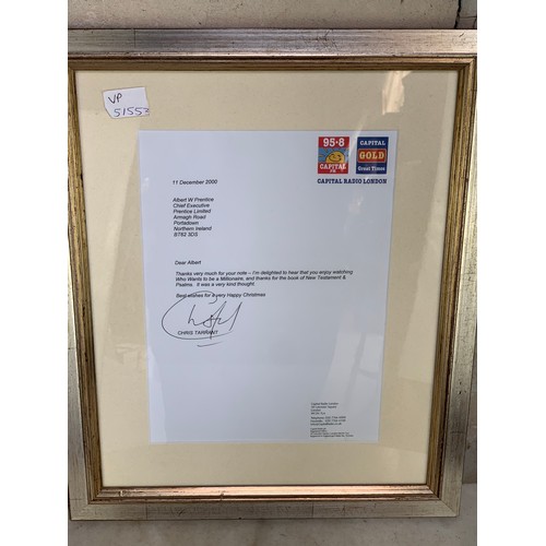 124 - SIGNED LETTER BY CHRIS TARRANT