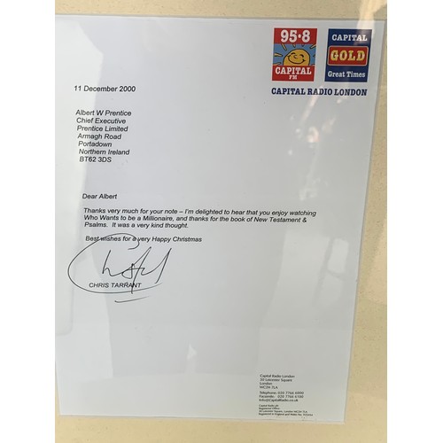 124 - SIGNED LETTER BY CHRIS TARRANT