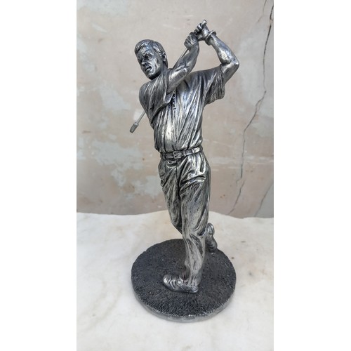 177 - PEWTER GOLFER X 10