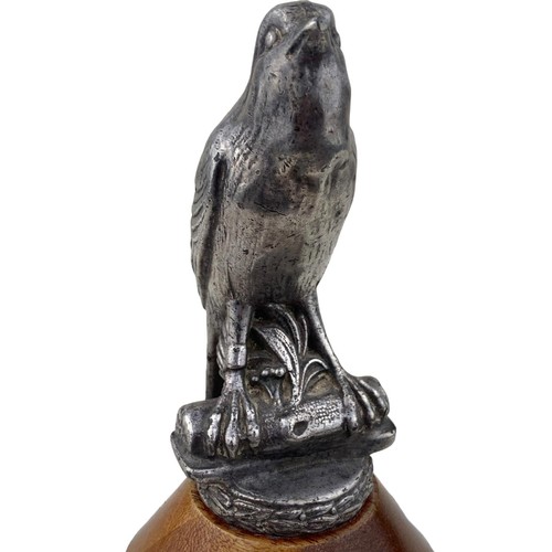 200 - PEWTER BIRD ON WOODEN MOUNT 6