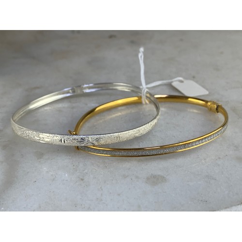 289 - SILVER BRACELET AND SILVER GILT BRACELET