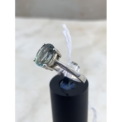 299 - SILVER BLUE TOPAZ RING