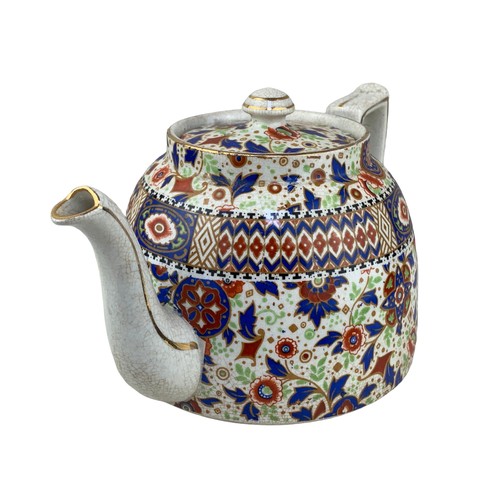 325 - A HIGHLY DECORATIVE ANTIQUE HAND PAINTED TEAPOT