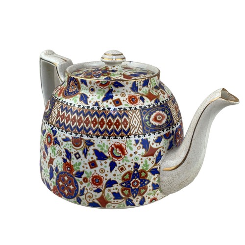 325 - A HIGHLY DECORATIVE ANTIQUE HAND PAINTED TEAPOT