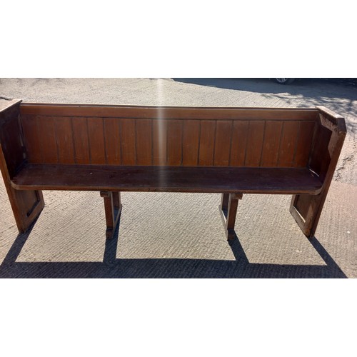 317 - A 7ft LONG PINE CHURCH PEW