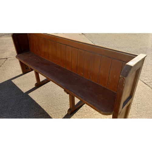 317 - A 7ft LONG PINE CHURCH PEW