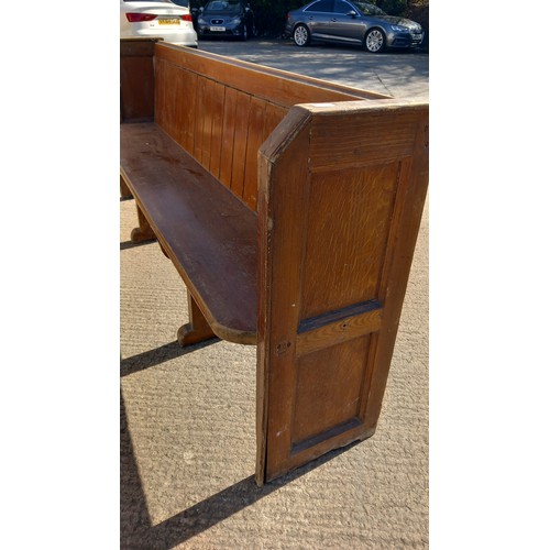 317 - A 7ft LONG PINE CHURCH PEW