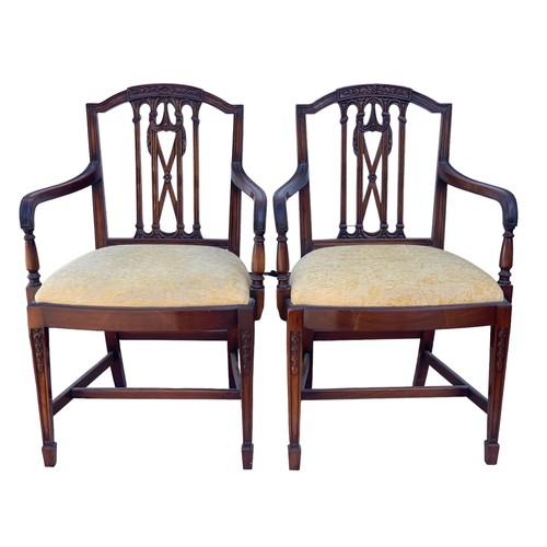 328 - A PAIR OF MAHOGANY ARMCHAIRS