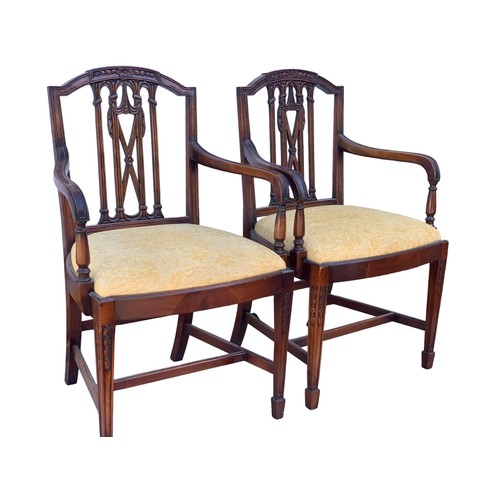 328 - A PAIR OF MAHOGANY ARMCHAIRS