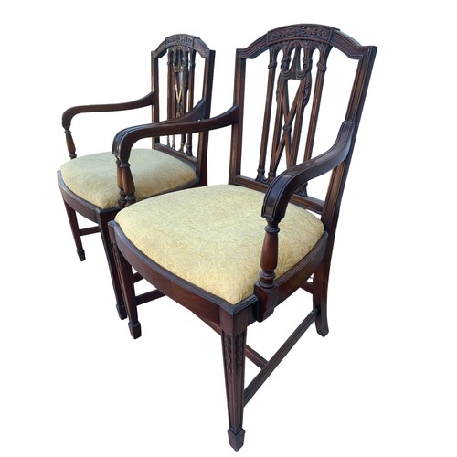 328 - A PAIR OF MAHOGANY ARMCHAIRS