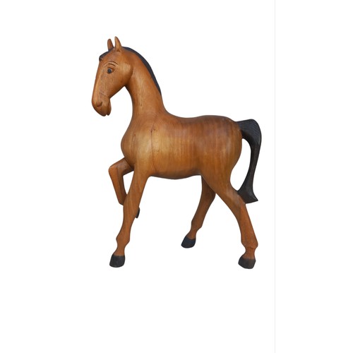 388 - A WOODEN HORSE STANDS 14