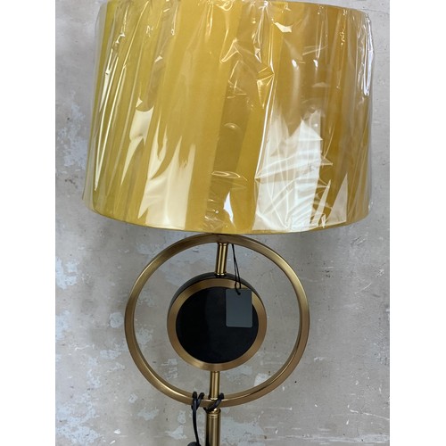 394 - NEW MARBLE AND GILT STANDARD LAMP WITH NEW SHADE