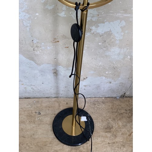 394 - NEW MARBLE AND GILT STANDARD LAMP WITH NEW SHADE