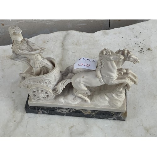 400 - A ROMAN FIGURE ON MARBLE BASE