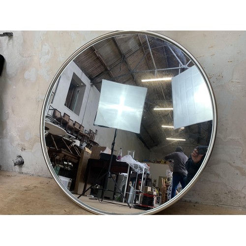 407 - NEW SILVER FRAMED MIRROR 4ft dia