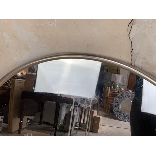 407 - NEW SILVER FRAMED MIRROR 4ft dia