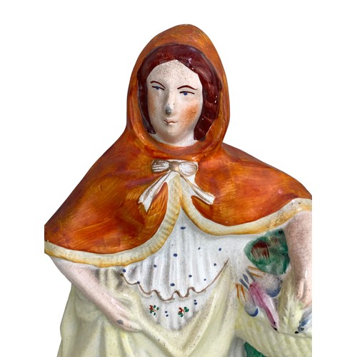 362 - AN ANTIQUE RED RIDING HOOD STAFFORDSHIRE FIGURE 15