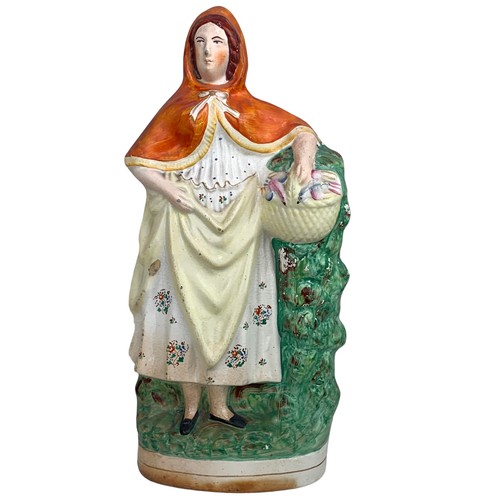 362 - AN ANTIQUE RED RIDING HOOD STAFFORDSHIRE FIGURE 15